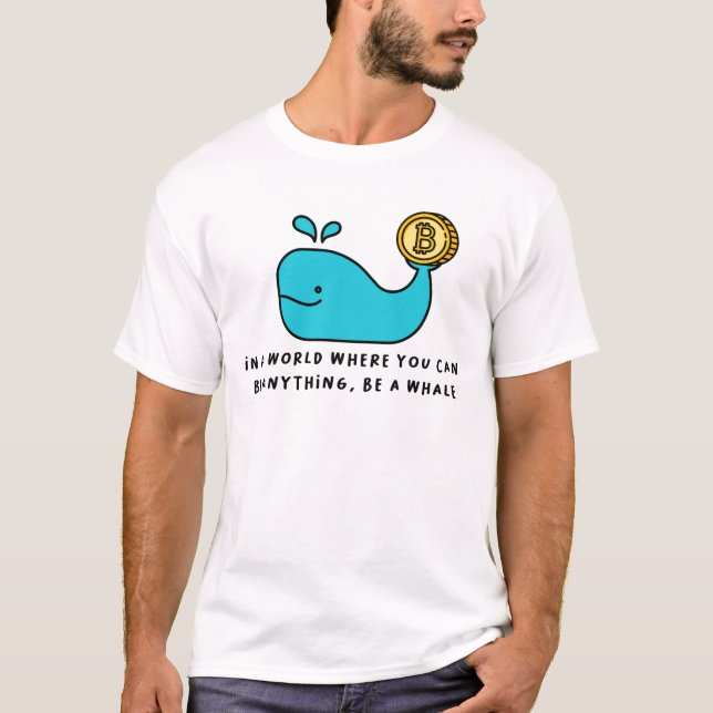 Bitcoin Whale Funny Crypto Investor Cartoon Design T-Shirt (Front)