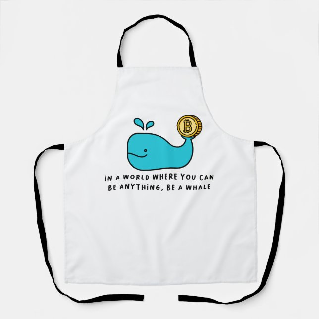 Bitcoin Whale T-Shirt Apron (Front)