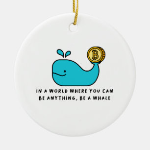 Bitcoin Whale T-Shirt Ceramic Tree Decoration