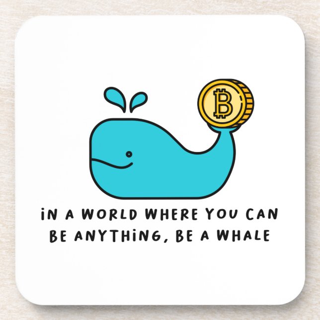 Bitcoin Whale T-Shirt Coaster (Front)