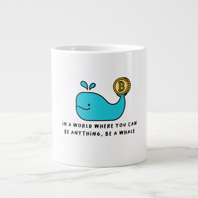 Bitcoin Whale T-Shirt Large Coffee Mug (Front)