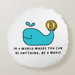 Bitcoin Whale T-Shirt Round Cushion