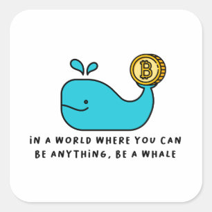 Bitcoin Whale T-Shirt Square Sticker