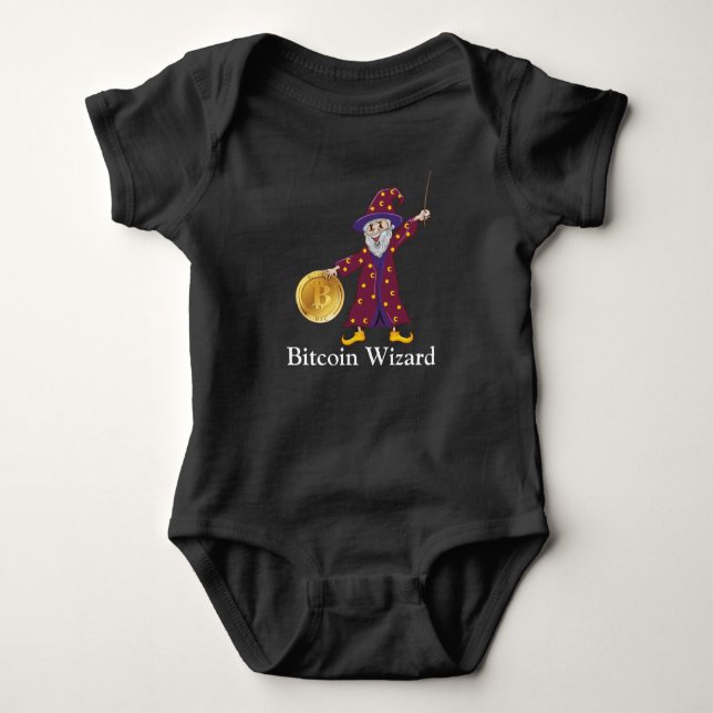 Bitcoin Wizard Baby Bodysuit (Front)