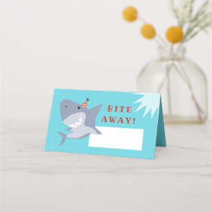 Bite Away   Shark Birthday Party Food Tent Place Card