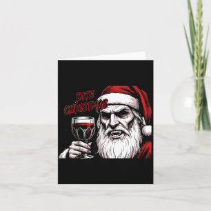Bite Christmas Vamre Santa Claus Vintage Comic Boo Card
