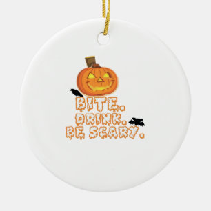 Bite Drink Be Scary Halloween Ceramic Tree Decoration
