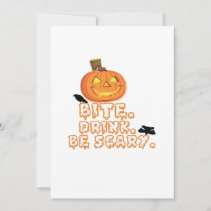 Bite Drink Be Scary Halloween Holiday Card