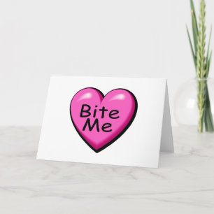 Bite Me Candy Heart Holiday Card