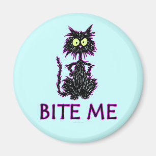 Bite Me! Cat Gift Designs Magnet