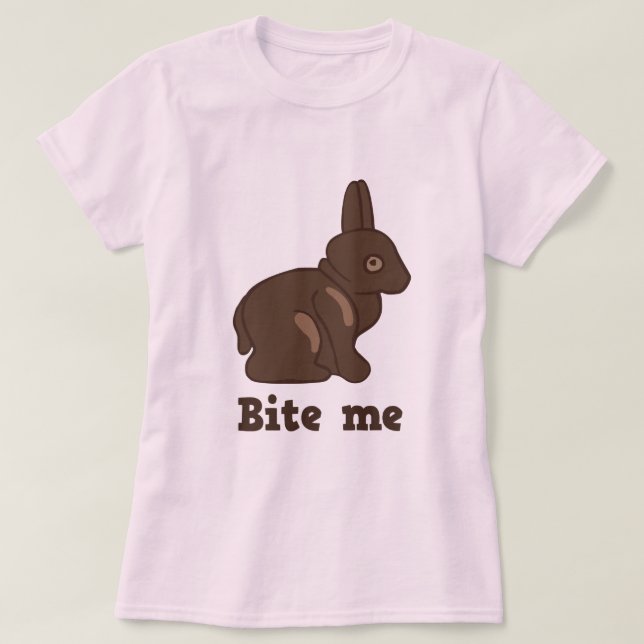 Bite me chocolate bunny t-shirt (Design Front)