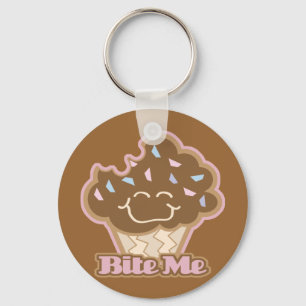 bite me chocolate cupcake key ring
