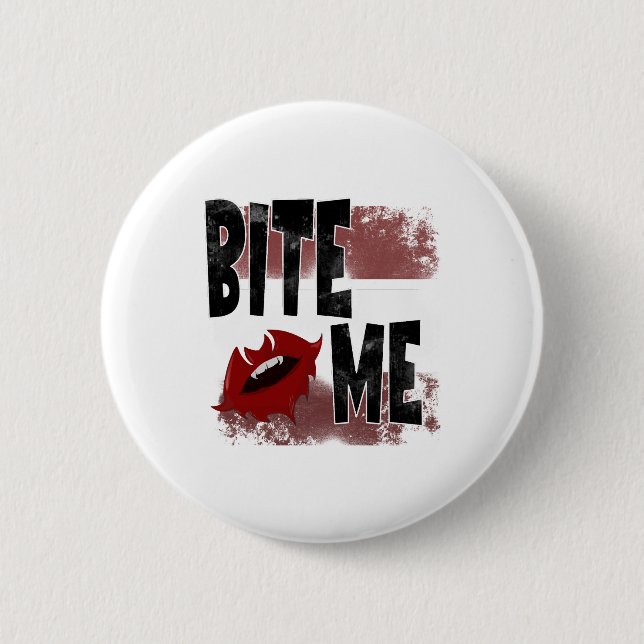 Bite me - Cool Quote - Halloween - Bat 6 Cm Round Badge (Front)