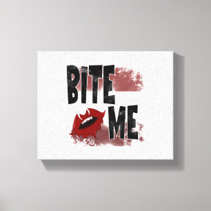 Bite me - Cool Quote - Halloween - Bat Canvas Print