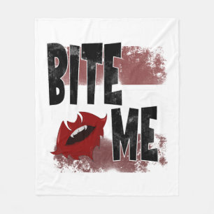 Bite me - Cool Quote - Halloween - Bat Fleece Blanket