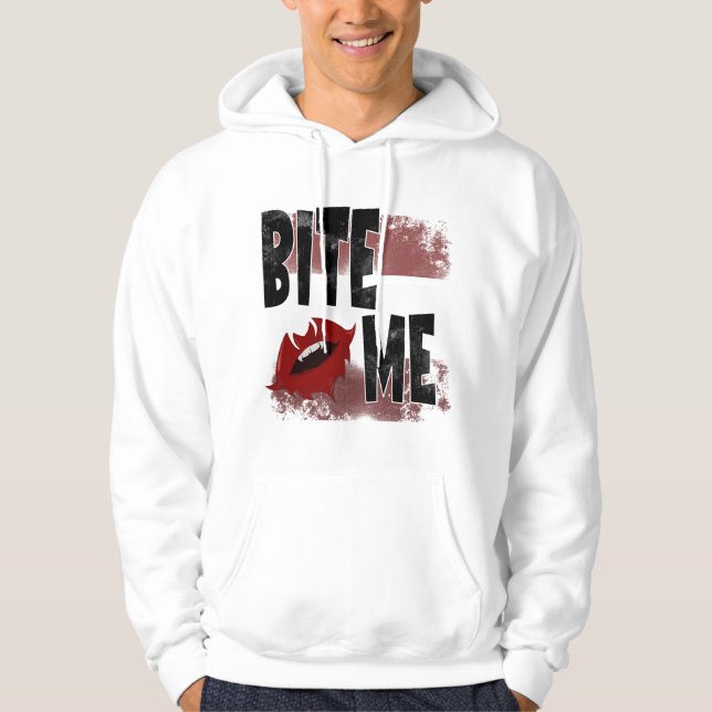 Bite me - Cool Quote - Halloween - Bat Hoodie (Front)