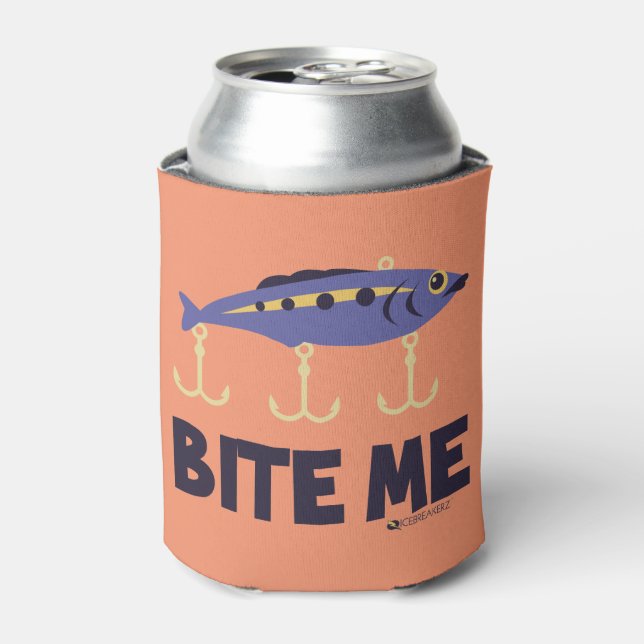 Bite Me Funny Can Coolie Can Cooler (Can Front)