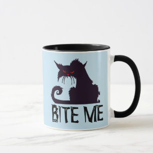 BITE ME! Funny Cat Coffee Mugs