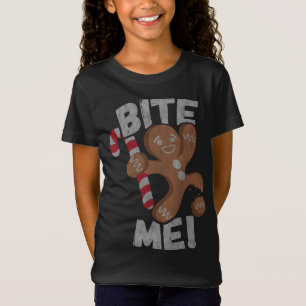 Bite Me Gingerbread Man Funny Christmas T-Shirt