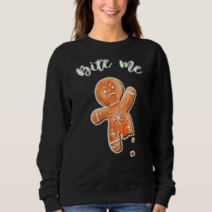 Bite Me Gingerbread Man Ugly Christmas Sweater 1