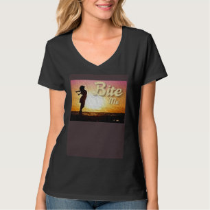 Bite Me Girl on Beach Painting T-Shirt