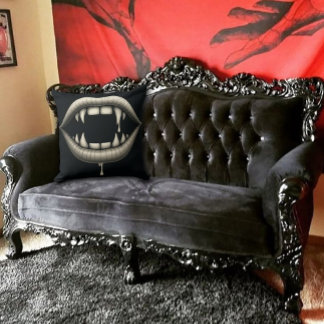 Bite Me Gothic Vampire Cushion