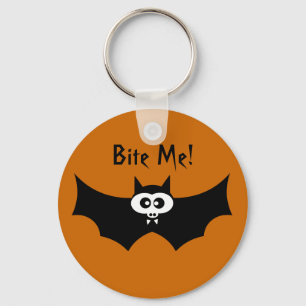 Bite Me Halloween Bat Key Ring