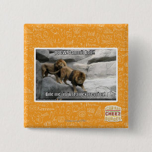 Bite me is just an expression! 15 cm square badge
