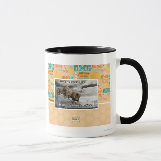 Bite me is just an expression! mug (Right)