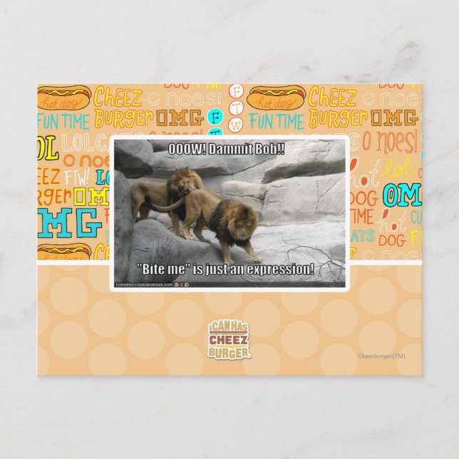 Bite me is just an expression! postcard (Front)