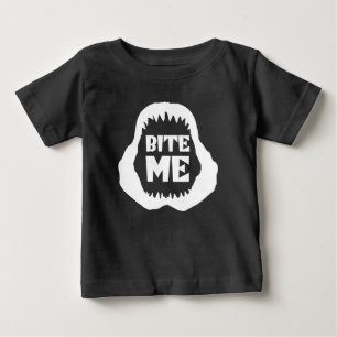 Bite me Quote - Shark Jaws Baby T-Shirt
