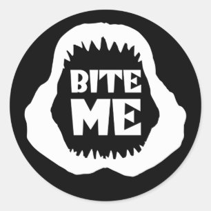 Bite me Quote - Shark Jaws Classic Round Sticker