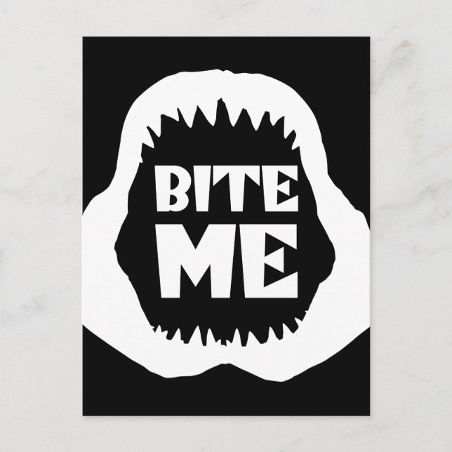 Bite me Quote - Shark Jaws Postcard (Front)