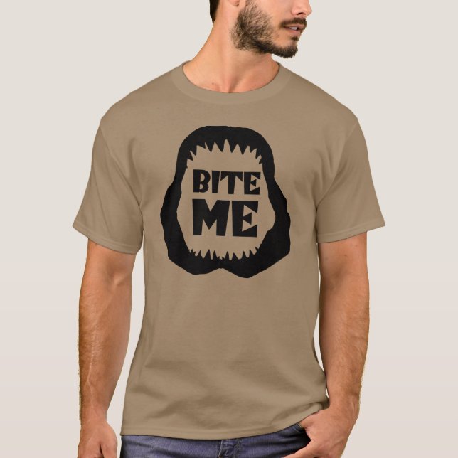 Bite me Quote - Shark Jaws T-Shirt (Front)