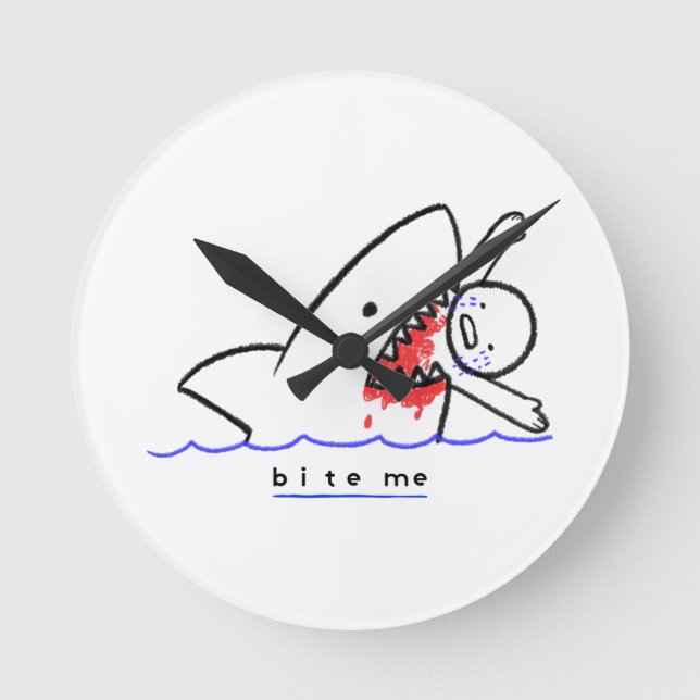 Bite Me Round Clock (Front)