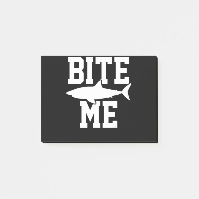 Bite Me - Shark Marine Biology Gift - Animal Ocean Post-it Notes (Front)