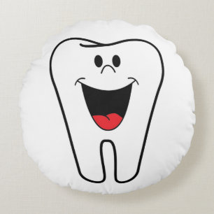 "BITE ME" TOOTH ROUND CUSHION
