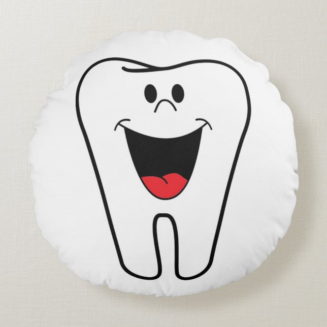 "BITE ME" TOOTH ROUND CUSHION (Front)