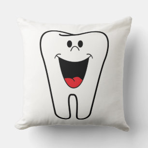 "BITE ME" TOOTH THROW PILLOW