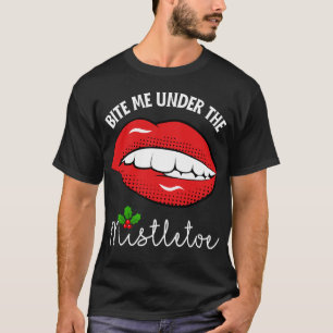 Bite me under the mistletoe ugly Christmas sweater