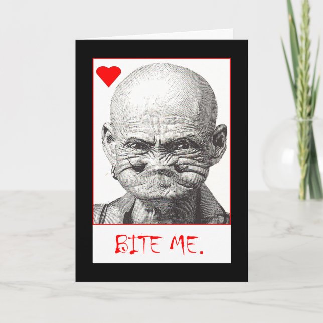 bite me Valentine (or anti-Valentine!) Holiday Card (Front)