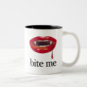 Bite Me Vampire Two-Tone Coffee Mug