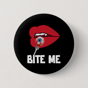 Bite Me Y Vampire Lips Halloween Party Costume 6 Cm Round Badge