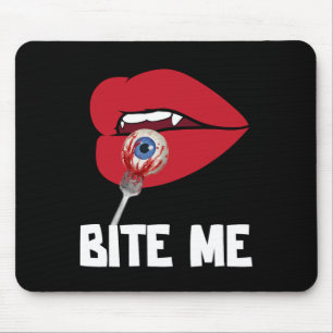 Bite Me Y Vampire Lips Halloween Party Costume  Mouse Pad