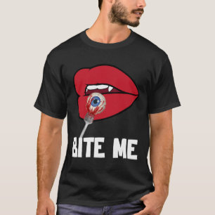 Bite Me Y Vampire Lips Halloween Party Costume T-Shirt
