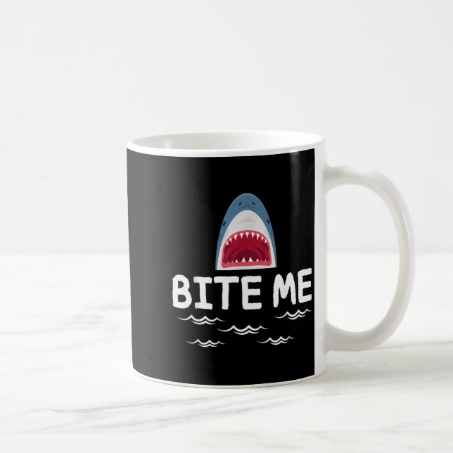 Bite Shark Lover Week Awareness Animal Ocean Coffee Mug (Right)