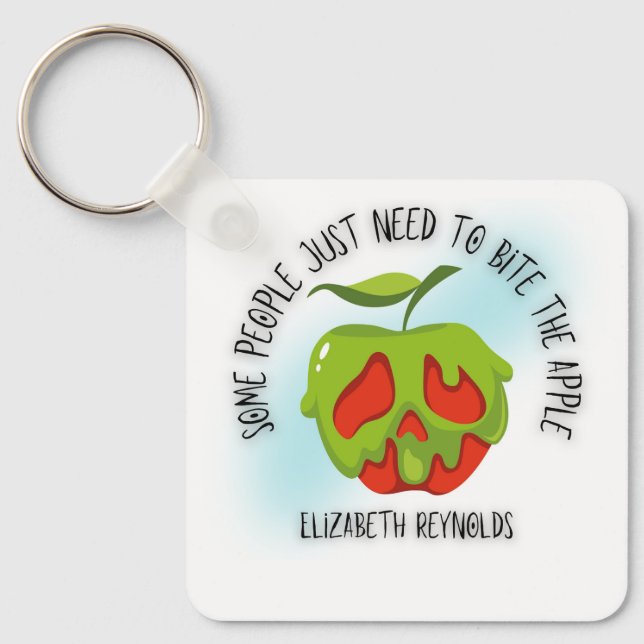Bite the Apple Key Ring (Front)