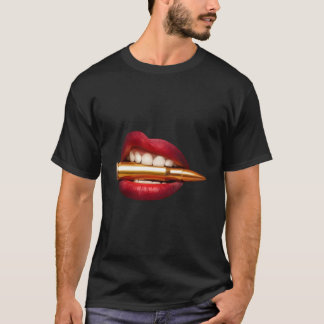 Bite The Bullet Lips Gun Pop T-Shirt