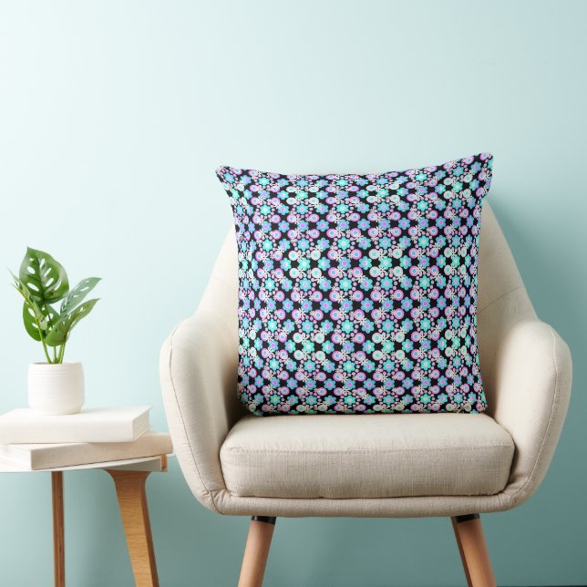 Bitesize Flowers Pearls Doughnuts Cool Palette  Cushion (Chair)