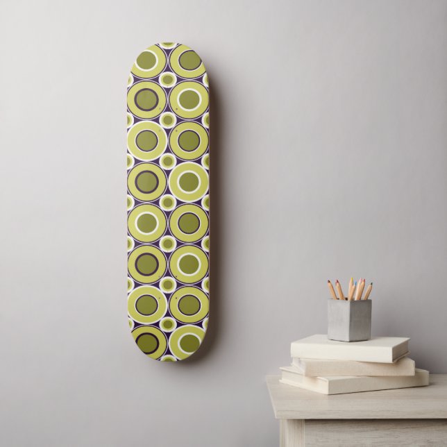 Bitesize Olive Green Doughnuts With White Skateboard (Wall Art)